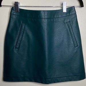 Forever 21 Dark Green Faux Leather Skirt